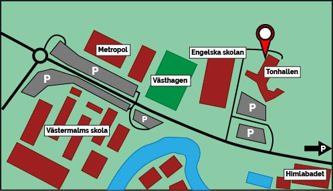 Karta över parkeringar vid Tonhallen